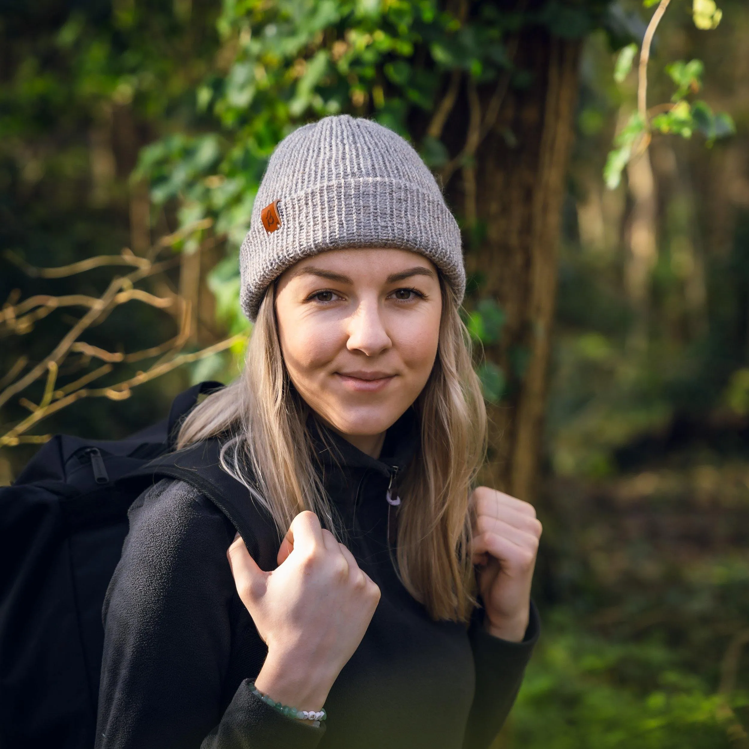 Stone Grey Wooly Beanie Hat