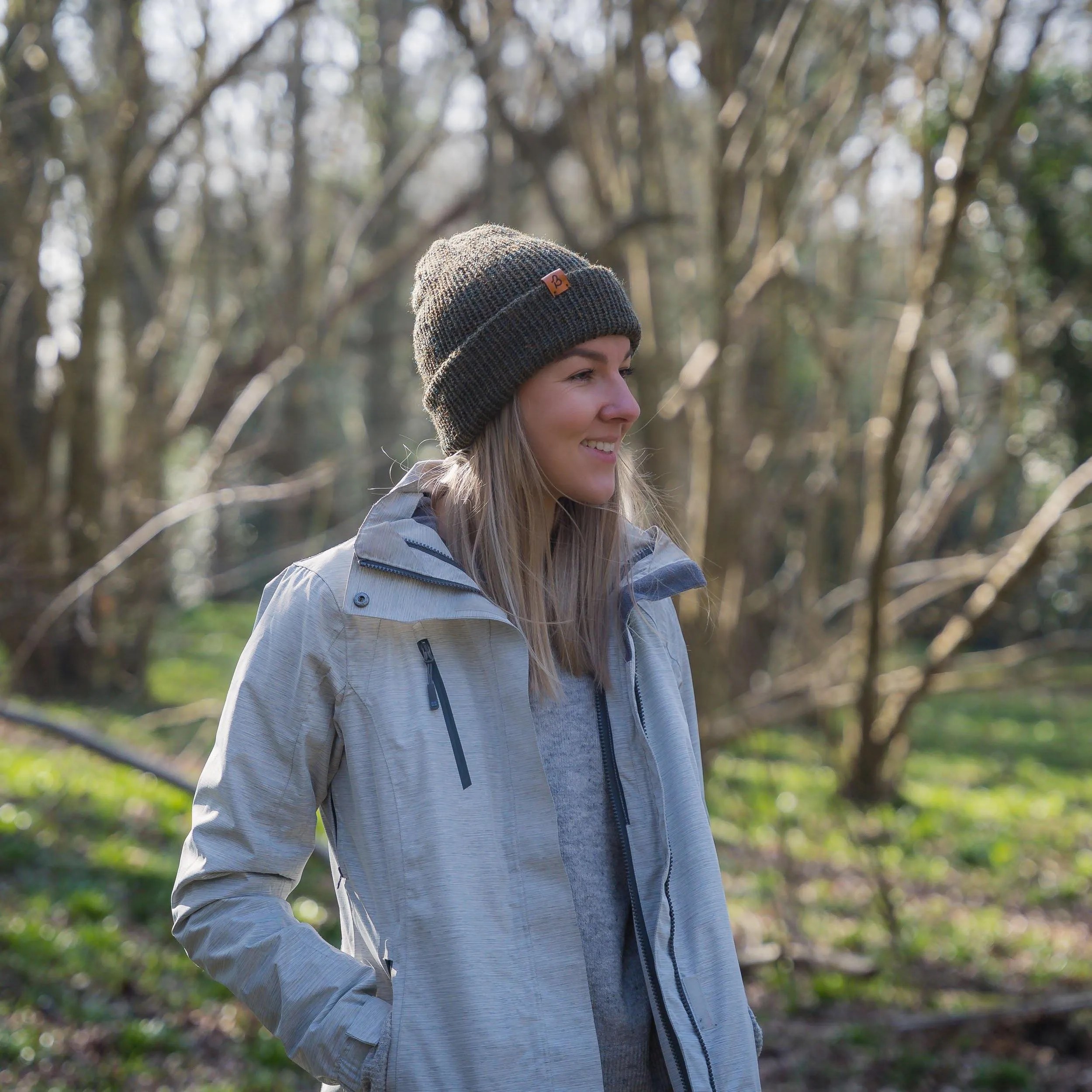 Stone Grey Wooly Beanie Hat