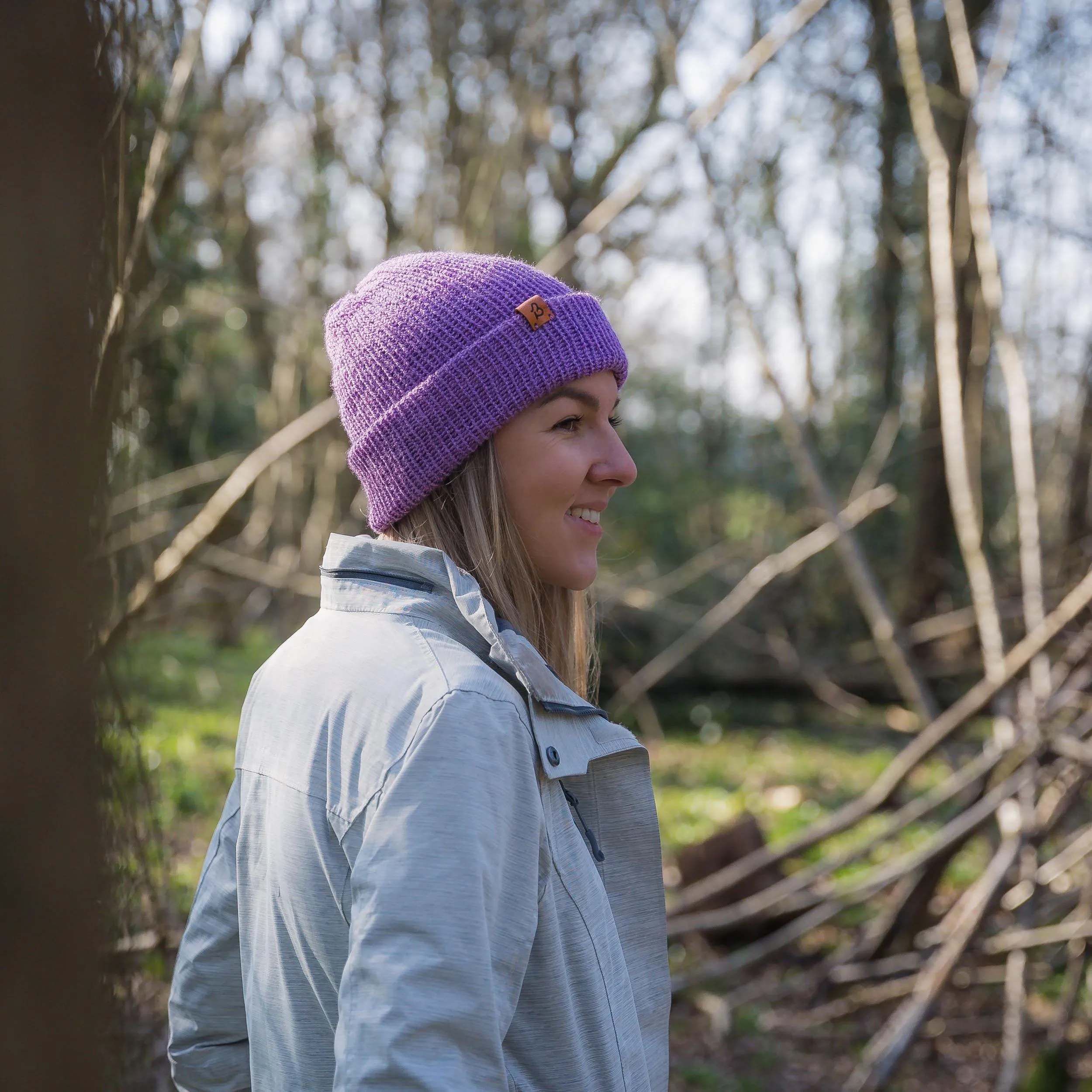 Stone Grey Wooly Beanie Hat