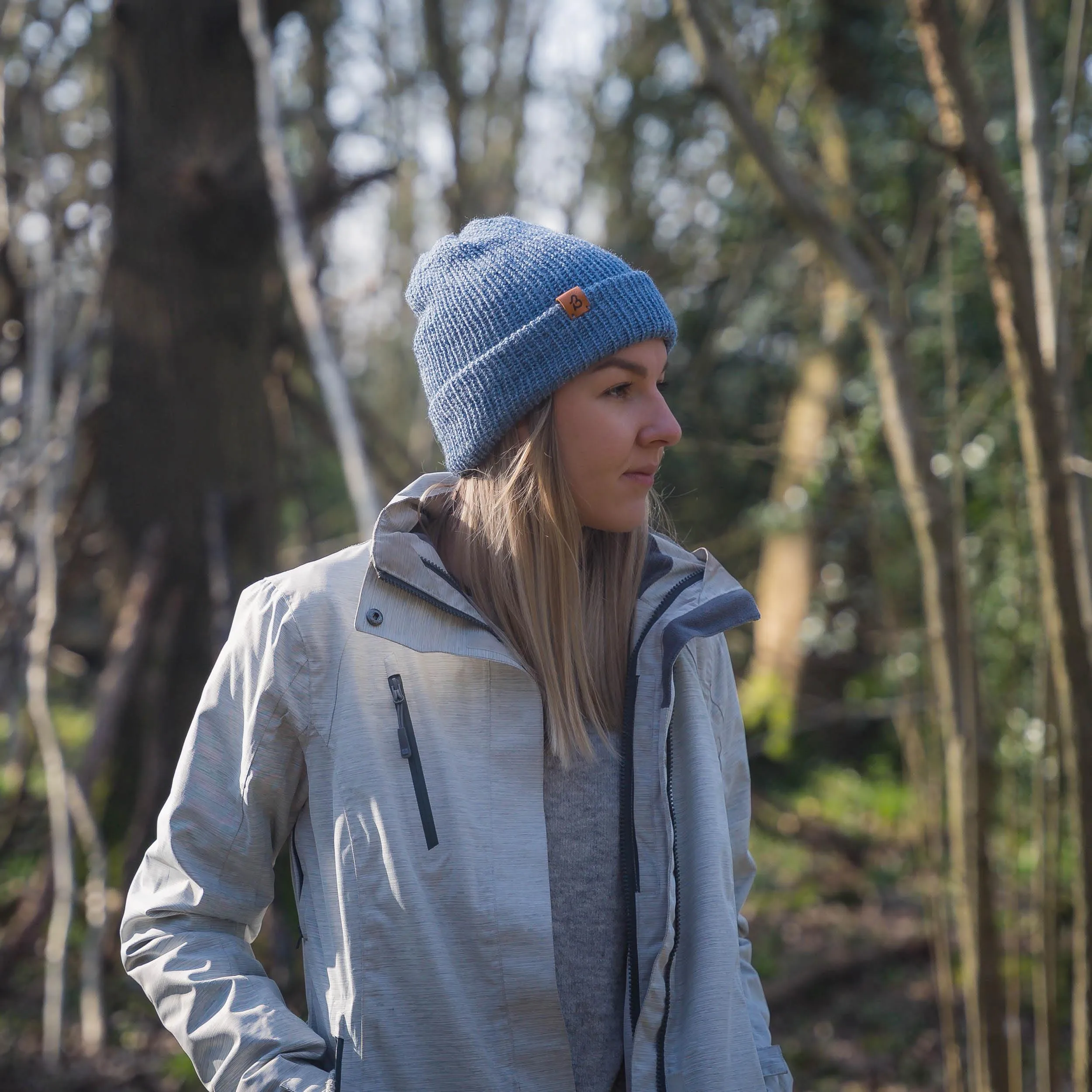 Stone Grey Wooly Beanie Hat