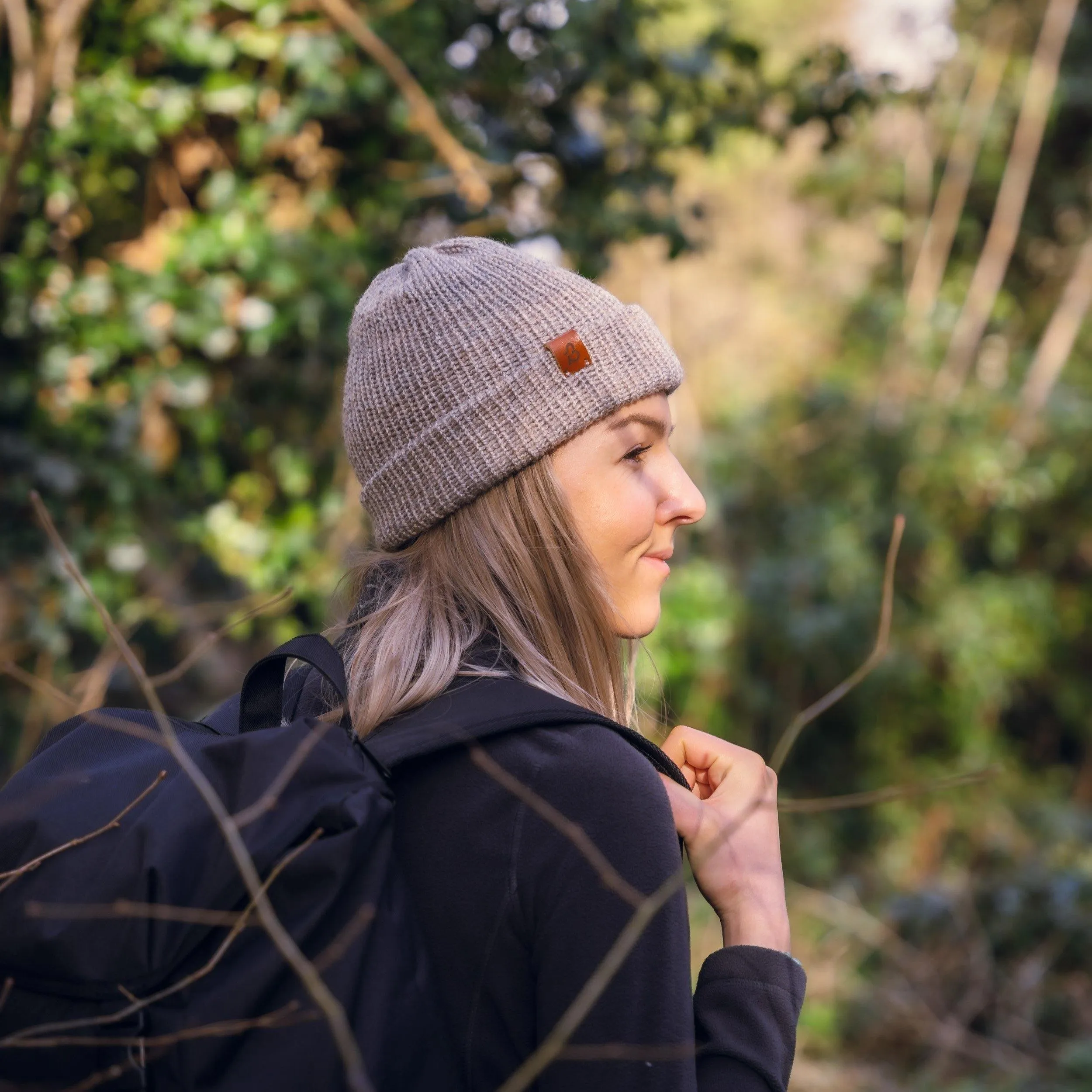 Stone Grey Wooly Beanie Hat