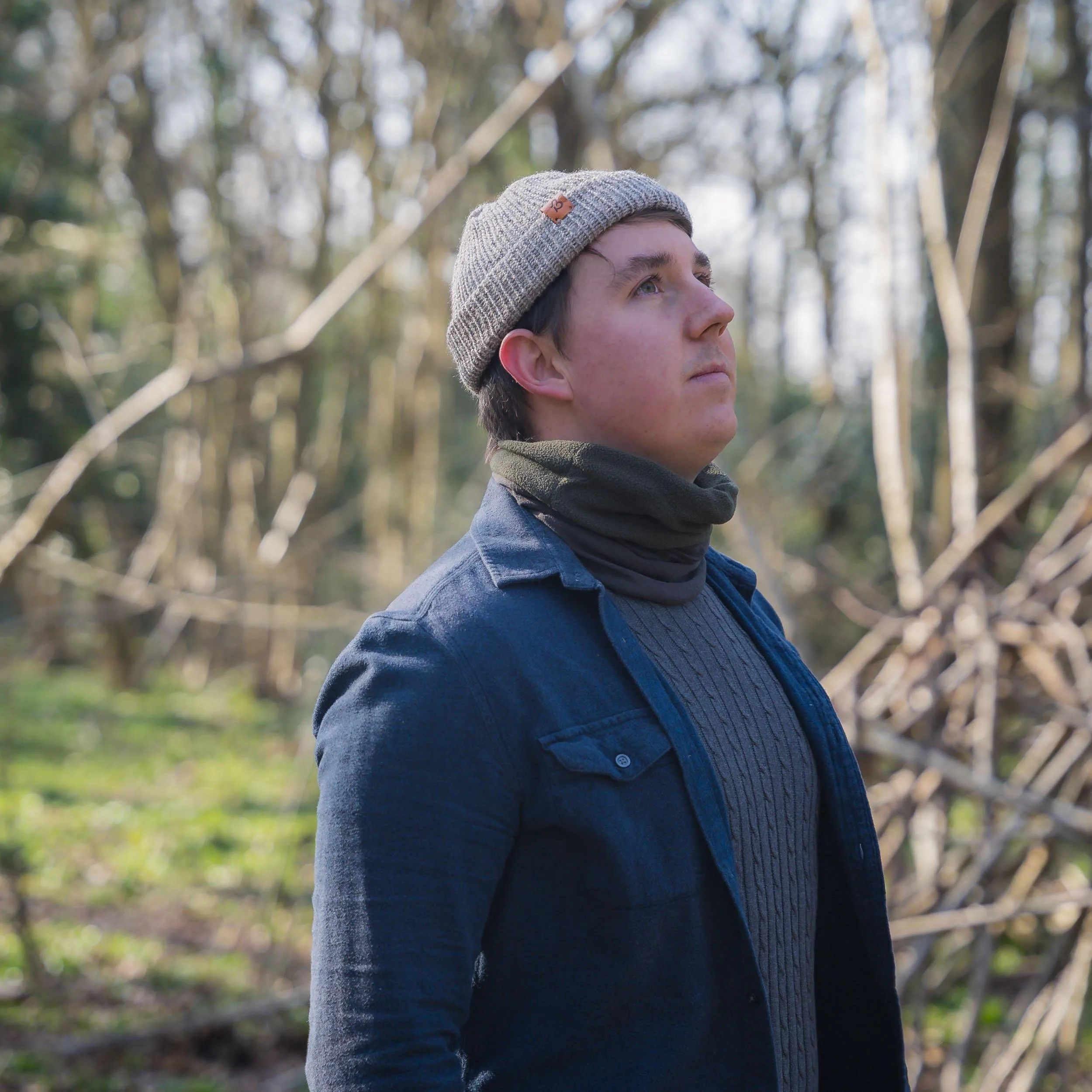 Stone Grey Wooly Beanie Hat