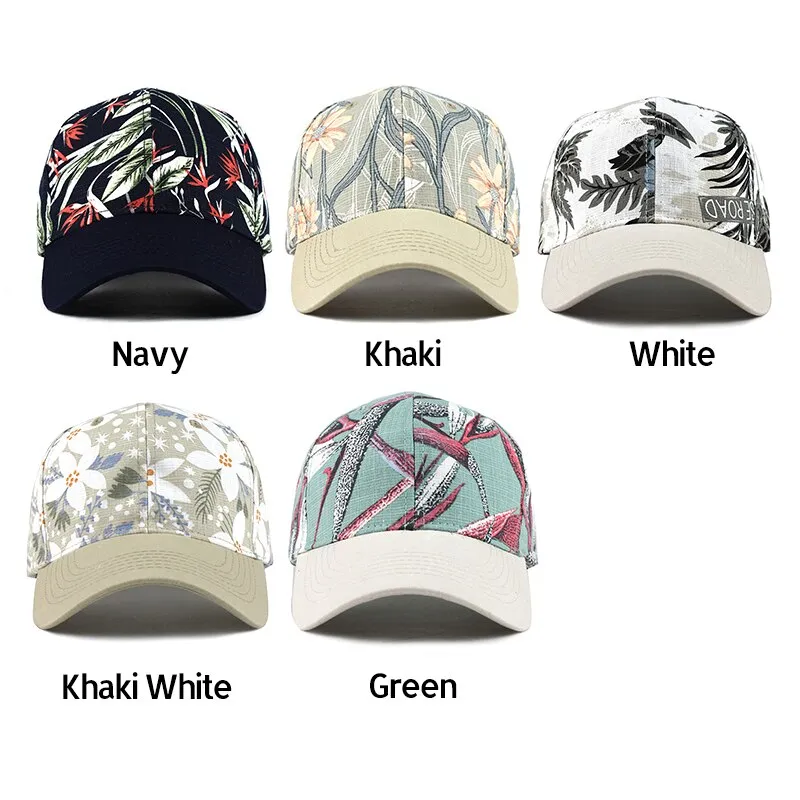 Summer Leaves Printed Snapback Baseball Cap