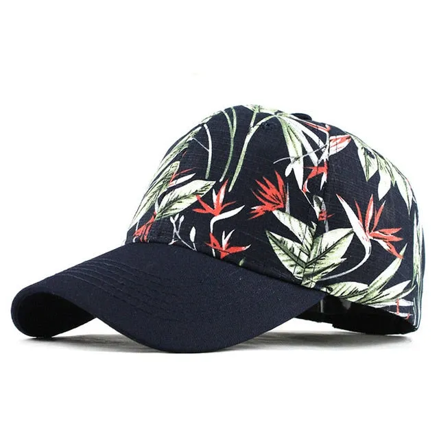 Summer Leaves Printed Snapback Baseball Cap