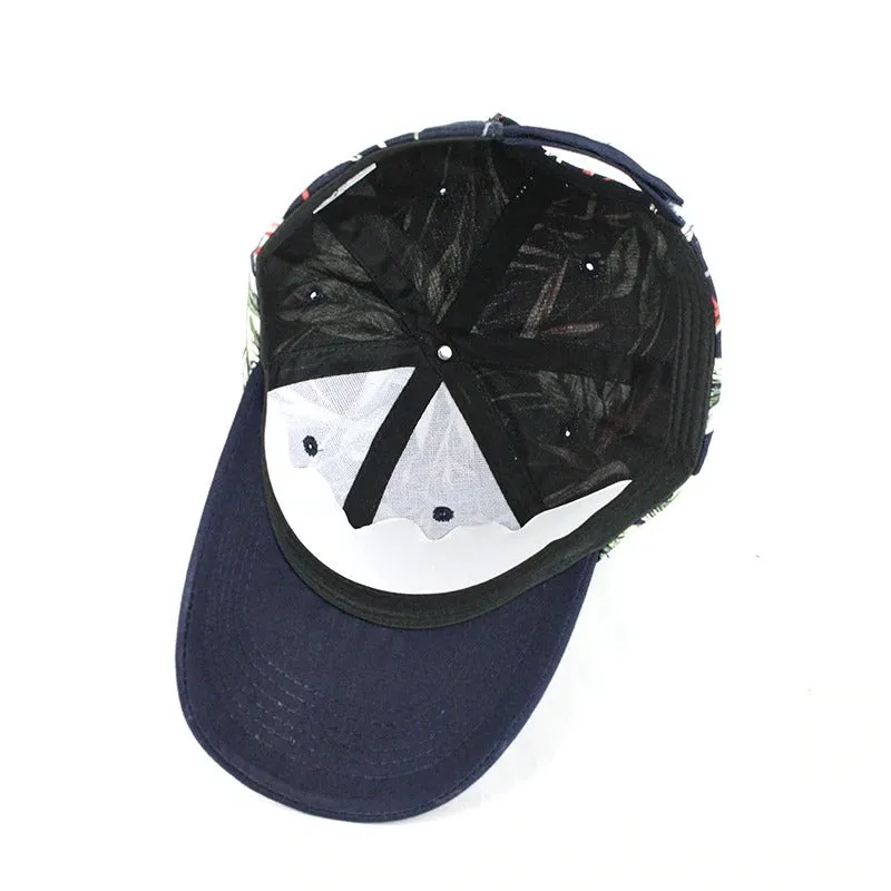 Summer Leaves Printed Snapback Baseball Cap