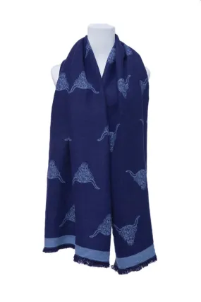 Supersoft Cow Scarf (Navy/Blue)