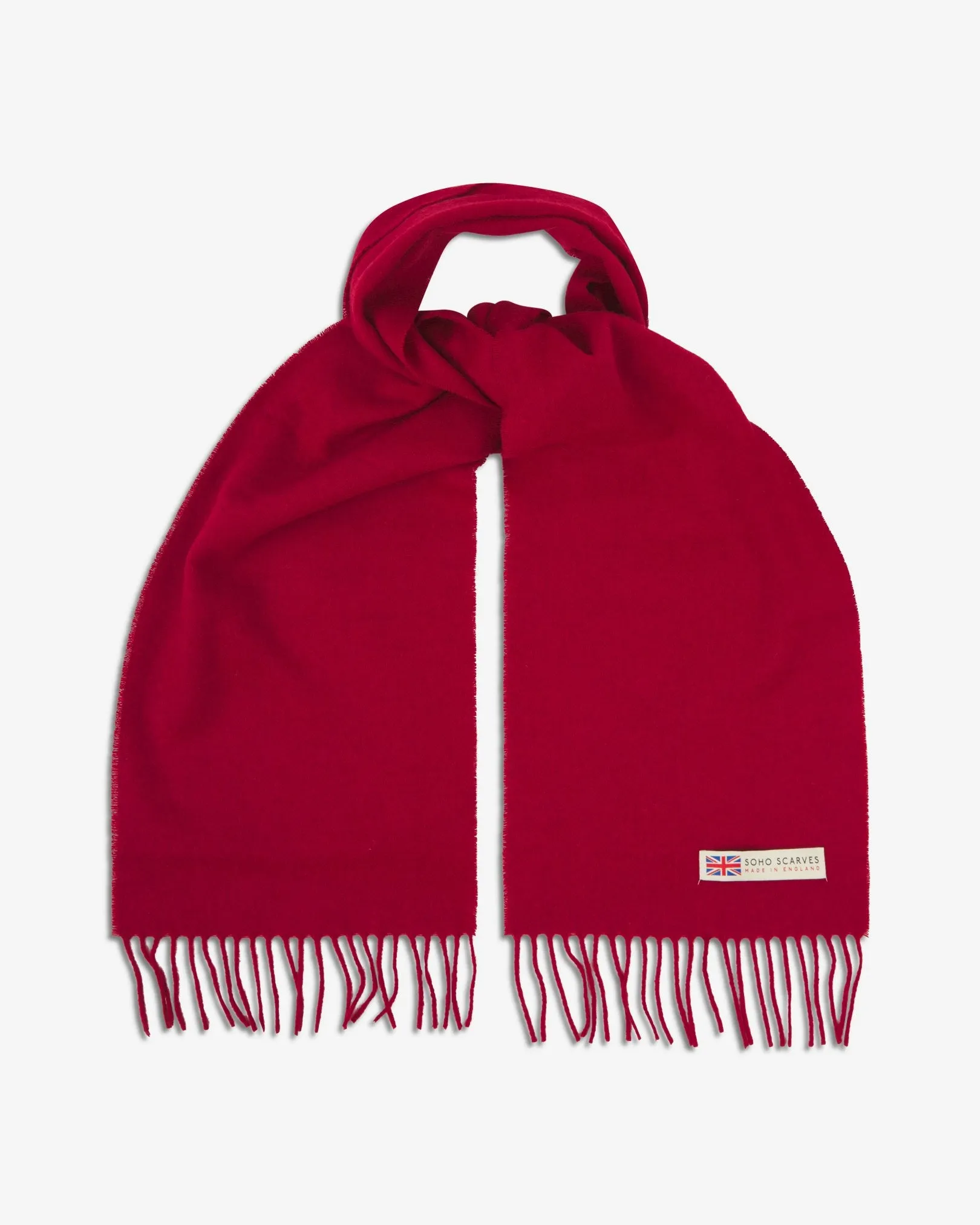 UK Wool Scarf - Lowlands in Scarlet