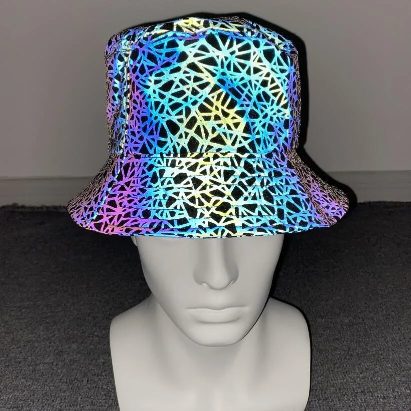 Unisex Reflective Bucket Geometric Hat