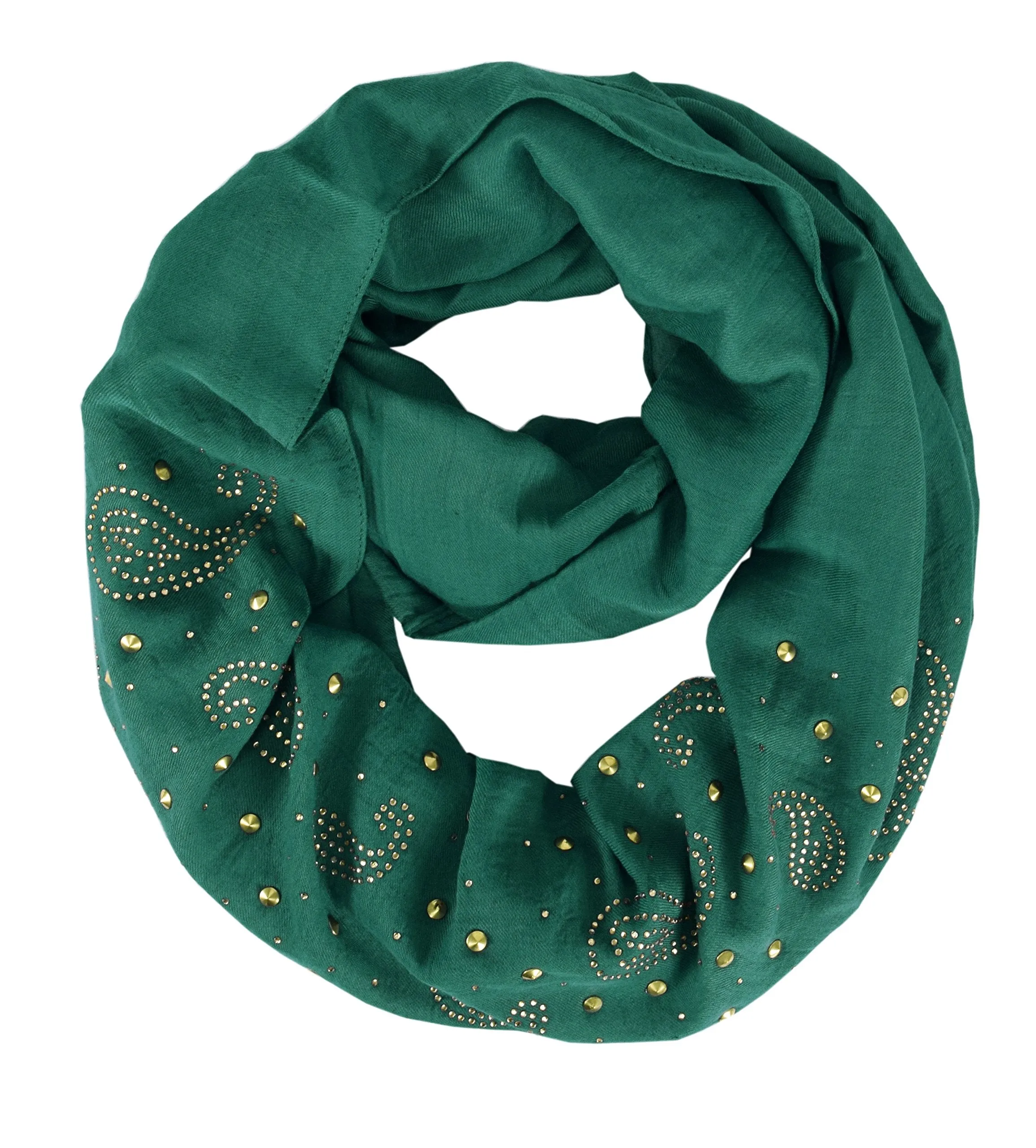 Vintage Embellished Paisley Sequin Infinity Scarf Circle Loop