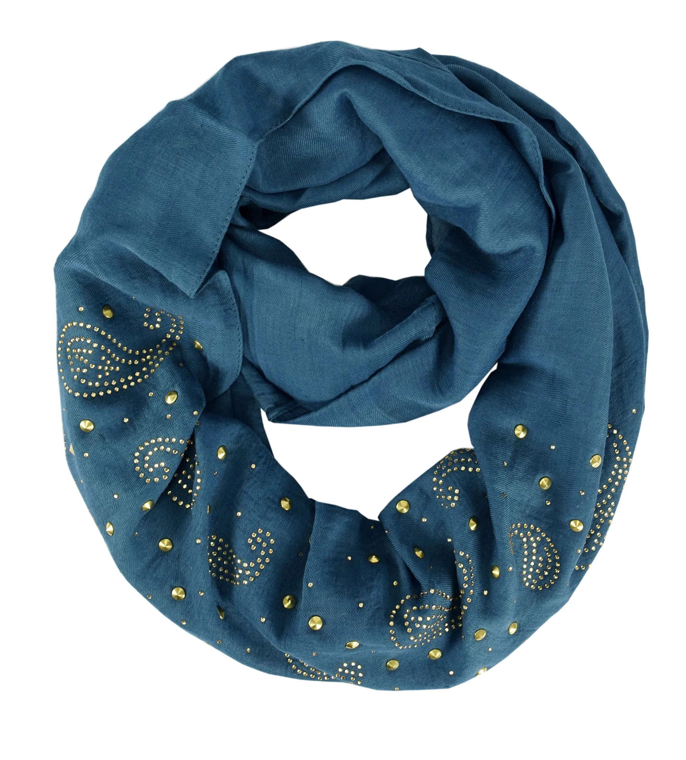 Vintage Embellished Paisley Sequin Infinity Scarf Circle Loop