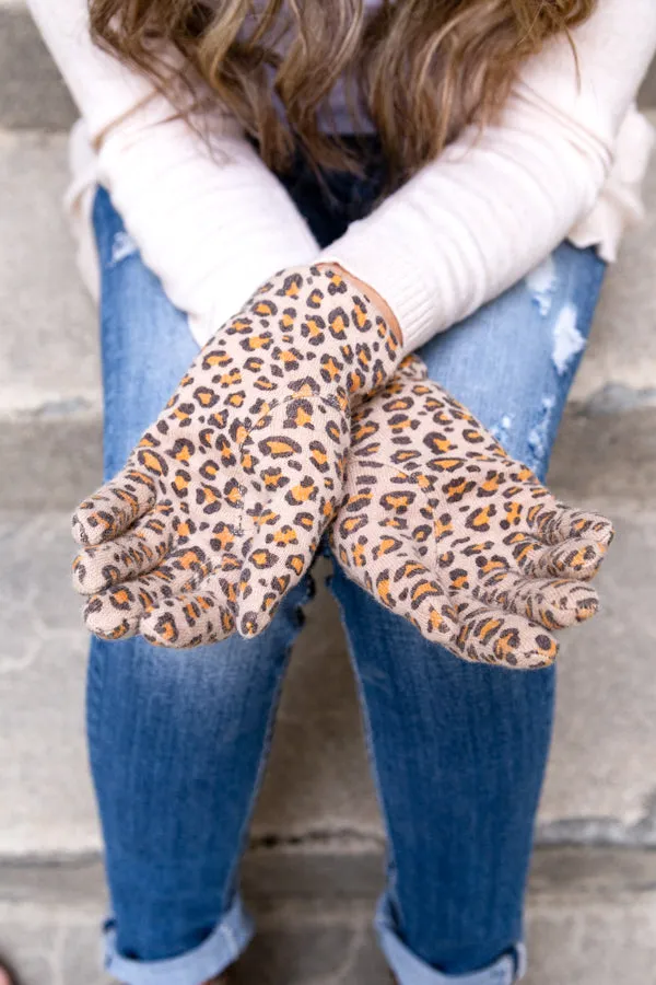 Wool Leopard Gloves